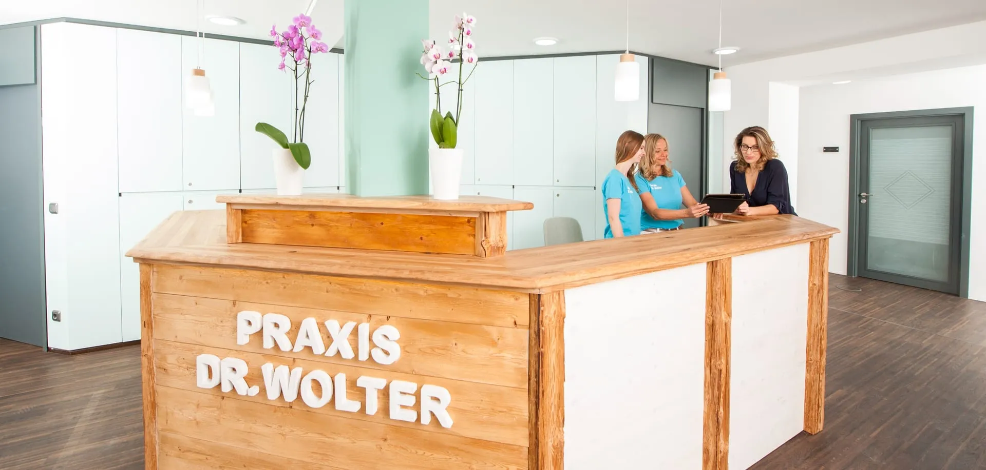 Empfangsbereich der Praxis Dr. Wolter in Freising